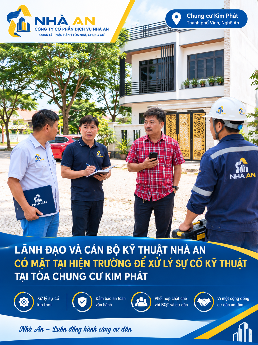 NHÀ AN – CHỦ ĐỘNG XỬ LÝ SỰ CỐ KỸ THUẬT, KHẲNG ĐỊNH TÍNH CHUYÊN NGHIỆP TRONG VẬN HÀNH CHUNG CƯ KIM PHÁT